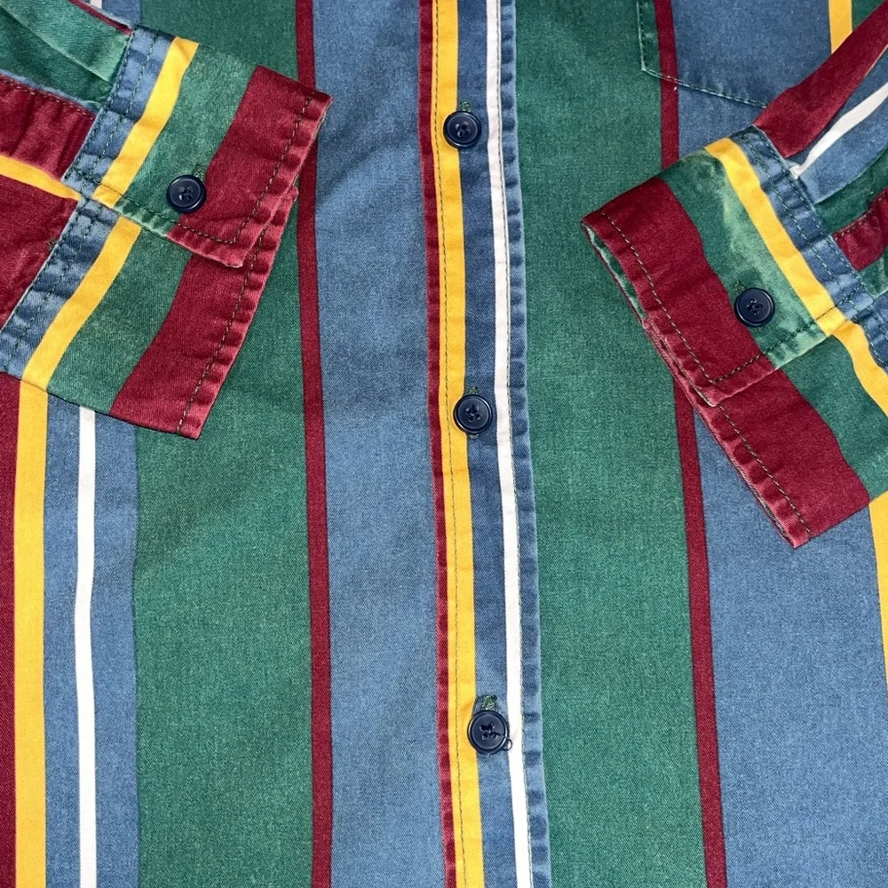 Long Sleeve Color Block Button Up Shirt - Picture 2 of 3